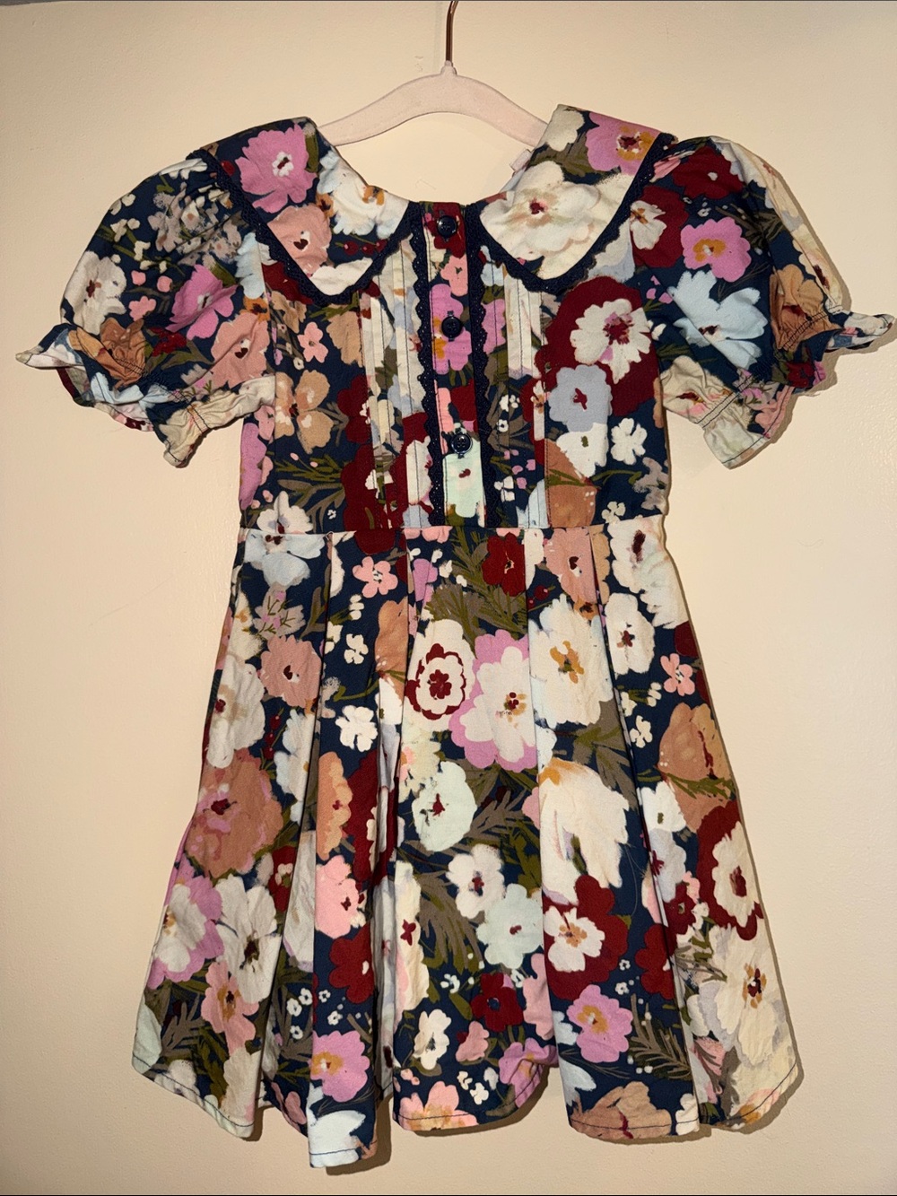 Ivy City Co Navy Floral Peter Pan Collar Dress